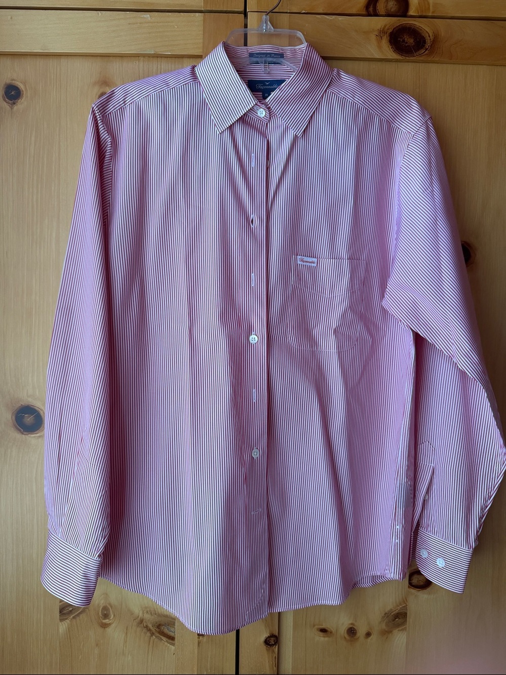 Façonnable women’s red striped cotton shirt M